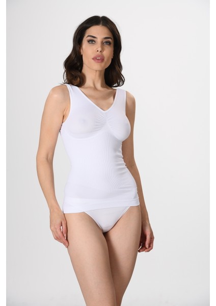 Kalın Askılı 16428 Örme Seamless Dikişsiz Soft Basic Kadın Toparlayıcı Korse Atlet
