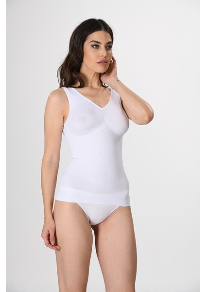 Kalın Askılı 16428 Örme Seamless Dikişsiz Soft Basic Kadın Toparlayıcı Korse Atlet