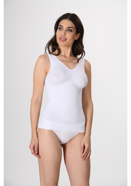 Kalın Askılı 16428 Örme Seamless Dikişsiz Soft Basic Kadın Toparlayıcı Korse Atlet
