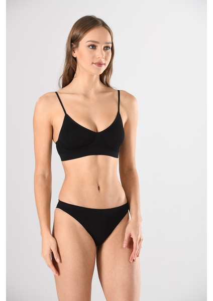 Ince Askılı 1315 Sıfır Kol Örme Seamless Dikişsiz Basic Kadın Büstiyer