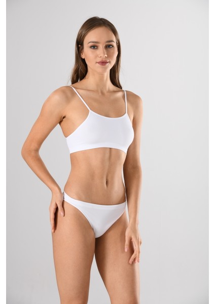 Ince Askılı 11115 Sıfır Kol Örme Seamless Dikişsiz Basic Kadın Büstiyer