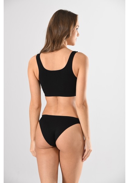 Kalın Askılı 1501 Sıfır Kol Örme Seamless Dikişsiz Basic Kadın Büstiyer