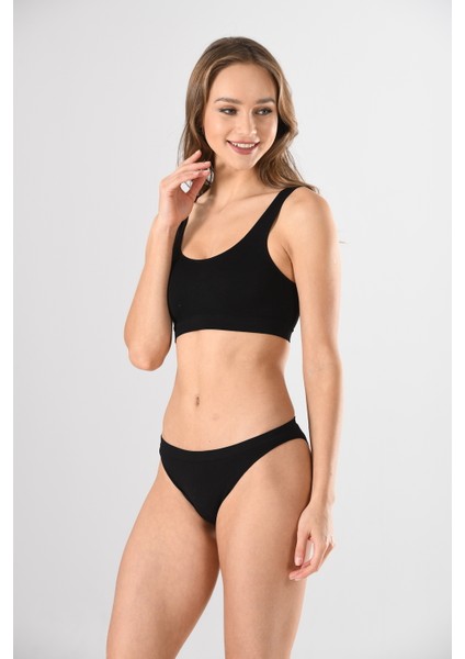 Kalın Askılı 1501 Sıfır Kol Örme Seamless Dikişsiz Basic Kadın Büstiyer