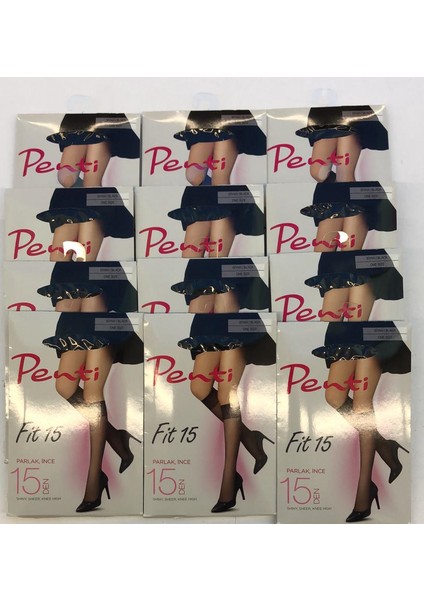 12'li Kadın Siyah Fit 15 Den Pantolon Çorabı