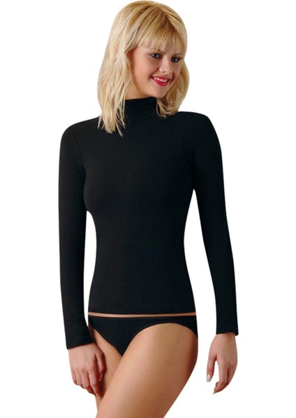 Balıkçı Yaka Uzun Kollu Fit Kalıp Body 2141
