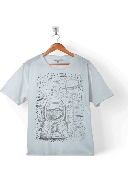 Astronot Uzay Cosmos Ay Dünya Gezegen Galaksi 3 Çocuk T-Shirt