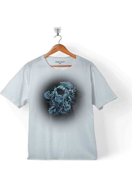 Astronot Uzay Cosmos Ay Dünya Gezegen Galaksi 4 Çocuk T-Shirt