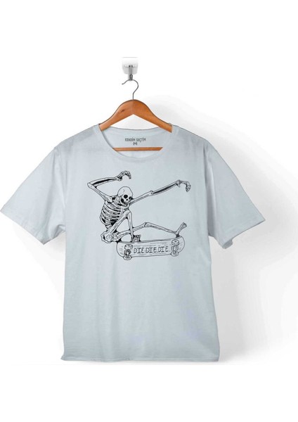 Skateboardıng Skeleton İskelet Skull Kuru Kafa Çocuk T-Shirt