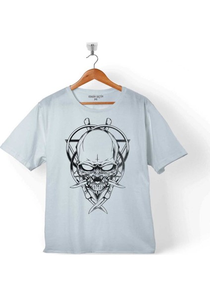 Skull Knıfe Illustratıon Kuru Kafa Bıçak Çakı Çocuk T-Shirt