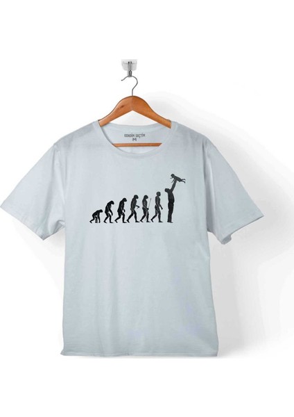 İnsan Bebek Çocuk Babalar Günü Maymun Evrim Çocuk T-Shirt