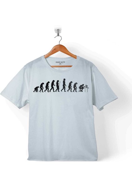 Evolution Human Evrim İnsan Maymun Bilgisayar Çocuk T-Shirt