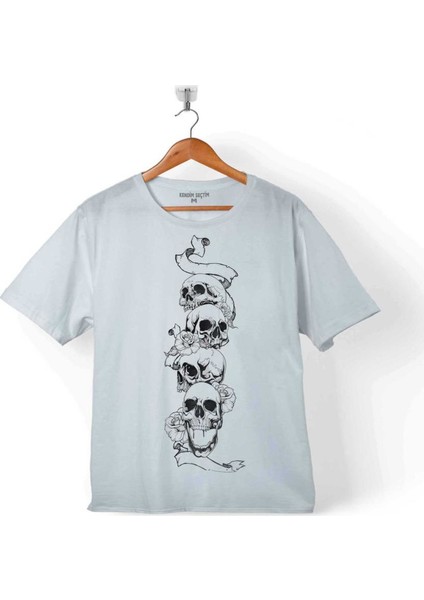 Kuru Kafa Gül Skull Tattoo Çocuk T-Shirt