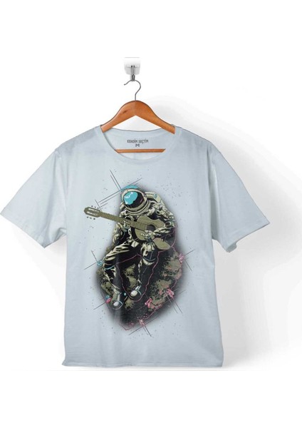 Uzayda Gitar Çalan Astronot Cosmos Galaksi Çocuk T-Shirt