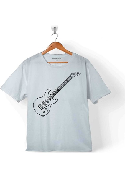 Gitar Çizim Guitar Saz Rock Caz Müzik Nota Çocuk T-Shirt