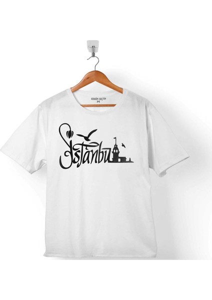 Tipografik İstanbul Silüet Tasarım Martı Çocuk T-Shirt