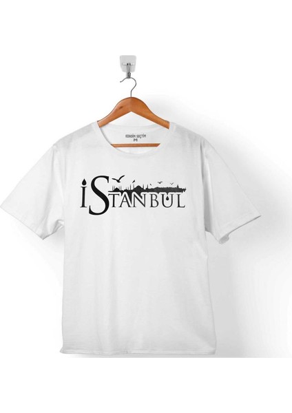 Tipografik İstanbul Silüet Tasarım Martı 2 Çocuk T-Shirt