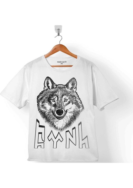 Göktürkçe Türk Bozkurt Wolf Kafa Çocuk T-Shirt