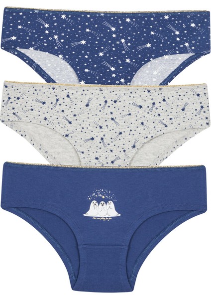 Çok Renkli Falling Stars 3lü Hipster Külot