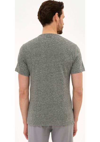 Erkek Siyah Slim Fit Bisiklet Yaka Tişört 50218507-VR046 modelleri