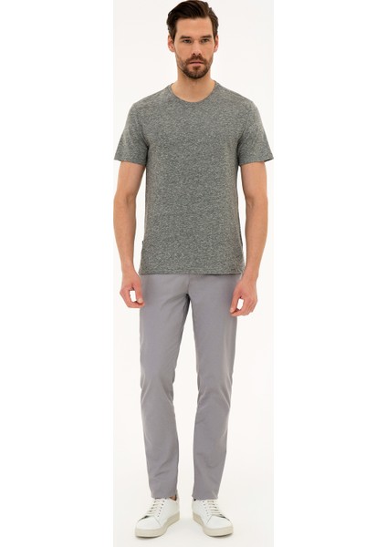 Erkek Siyah Slim Fit Bisiklet Yaka Tişört 50218507-VR046 fırsatları