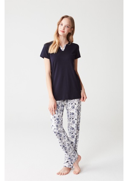 3264 Kadın Pijama Takımı - Mercan
