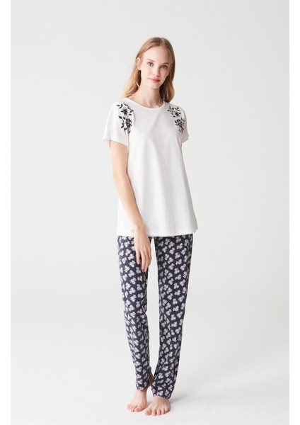 3267 Kadın Pijama Takımı - Lacivert