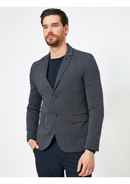 Erkek Cep Detaylı Dügmeli Blazer Ceket
