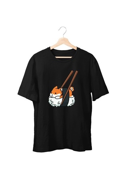 Sushi Bisiklet Yaka T-Shirt