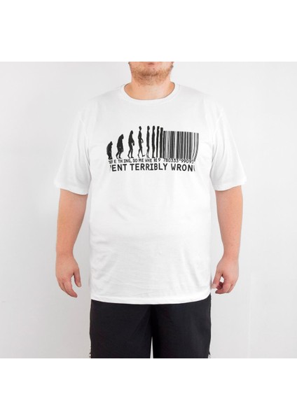 - Barkod 4xl Büyük Beden Beyaz Erkek T-Shirt