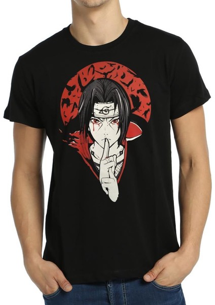 - Naruto Itachi Uchiha Siyah Erkek T-Shirt