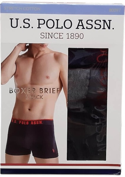 80097 3'lü Likralı Erkek Boxer