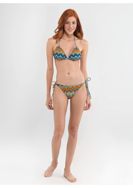 Kadın Bikini Üst - 8584 - Zigzag Desenli