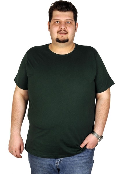 Büyük Beden Erkek Tshirt Bisiklet Yaka Basic 20031 Nefti