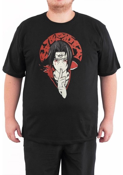 - Naruto Itachi Uchiha 4xl Büyük Beden Siyah Tişört