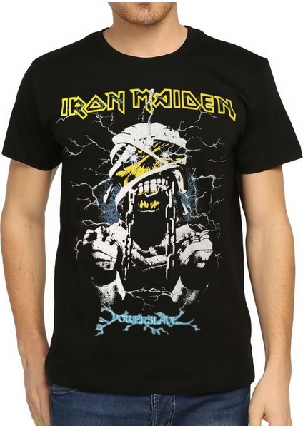 - Iron Maiden Powerslave Siyah Erkek Tişört