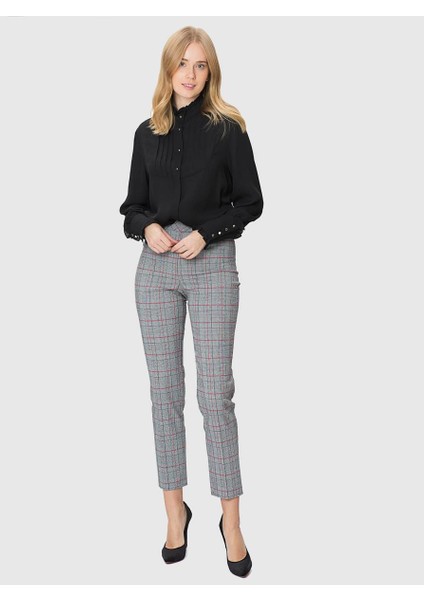Kısa Paça Ekoseli Pantolon-K1812071-050