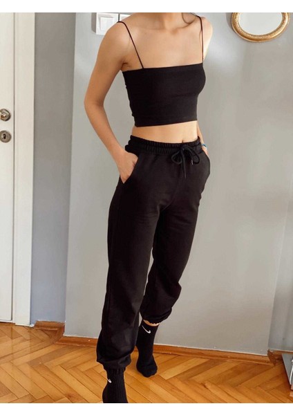 Siyah Lastik Paça Eşofman Altı modelleri