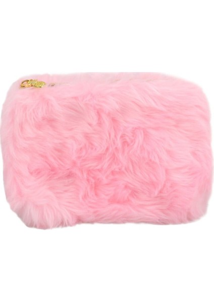 Peluş Pembe Makyaj Çantası