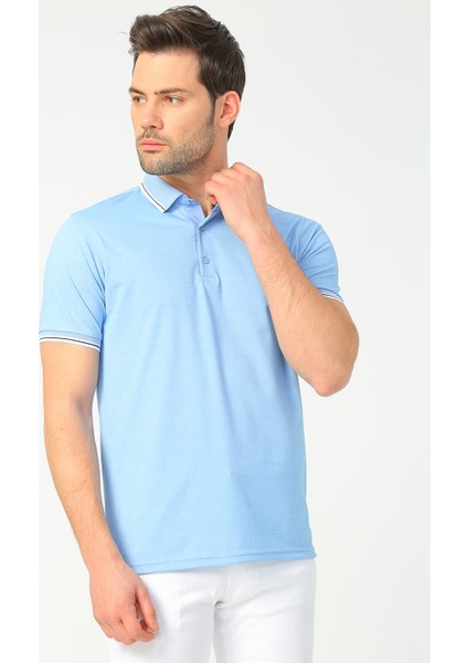 Comfort Erkek Mavi Polo Yaka T-Shirt