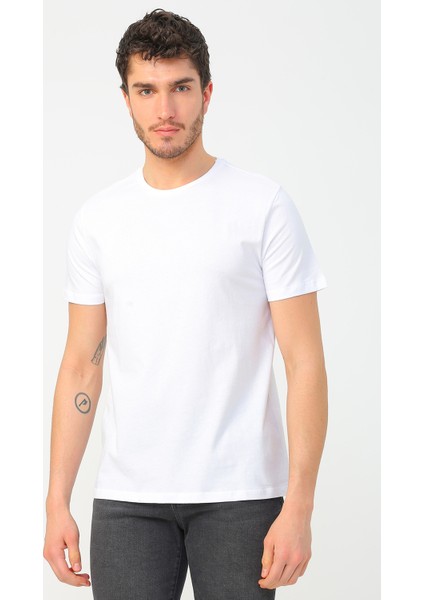Kısa Kollu Düz Erkek T-Shirt