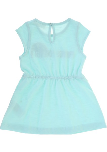 Kız Bebek Baskılı Mint Elbise