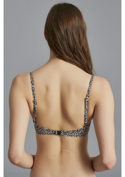 Baskılı Leopard Cup Bikini Üstü