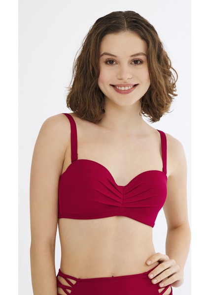 Bordo Basic Lotus Bikini Üstü