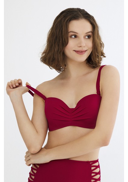 Bordo Basic Lotus Bikini Üstü fiyatları