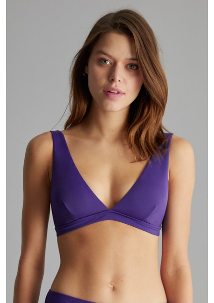 Mor Basic Derin V Bikini Üstü