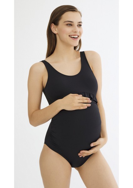 Siyah Basic Maternity Mayo