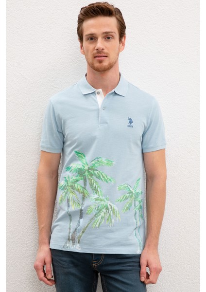 Erkek Açık İndigo T-Shirt 50219119-VR073