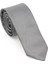 Gri Oxford Model Mendilli Slim Kravat-Brianze 1