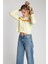 Evoyn Çizgili Sarı Kapüşonlu Sweatshirt 160327-1 2