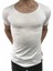 ByBülent Erkek Oval Yaka Tişört Açık Yaka Likralı Slim Fit T-Shirt Beyaz VR013 1